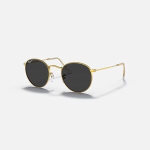 **RAY BAN** Round Metal Sunglasses: Polished Gold